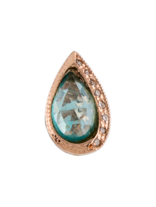 Jacquie Aiche 14K Apatite & Diamond Teardrop Single Stud Earring