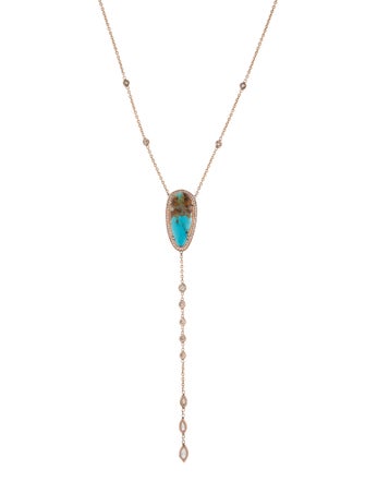 Jacquie Aiche 14K 8.75ct Turquoise & Diamond Pendant Necklace