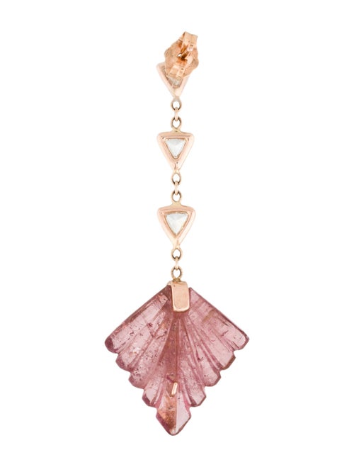 Jacquie Aiche 14K Diamond & Tourmaline Leaf Drop Earring