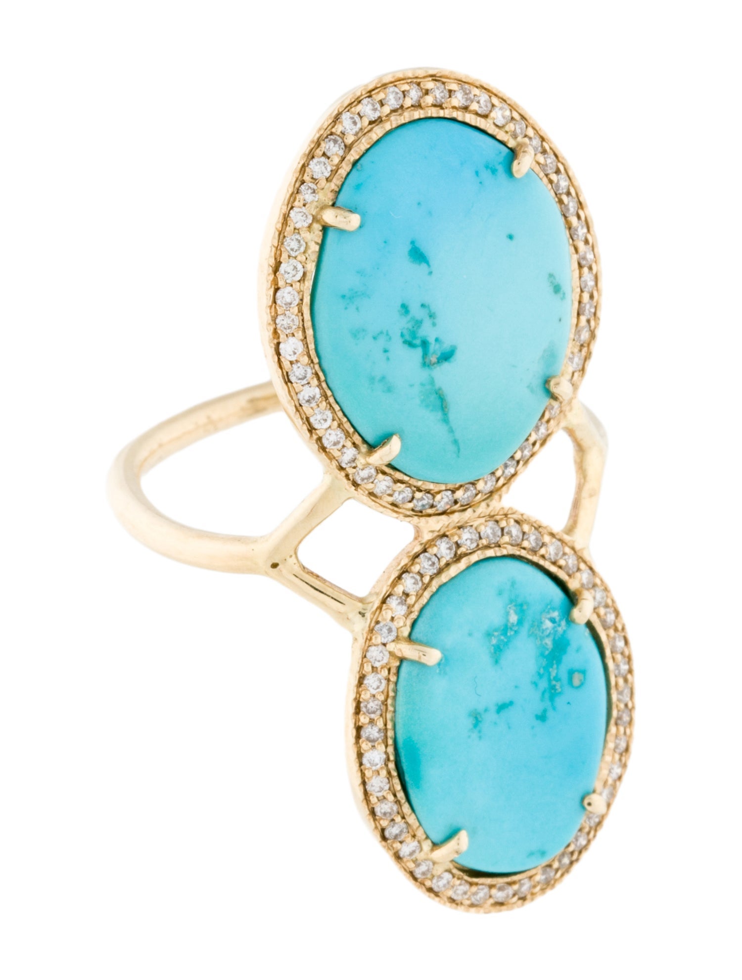 Jacquie Aiche 14K Turquoise & Diamond Trinity Cocktail Ring