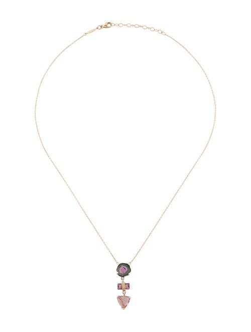 Jacquie Aiche 14K Tourmaline & Diamond Drop Pendant Necklace