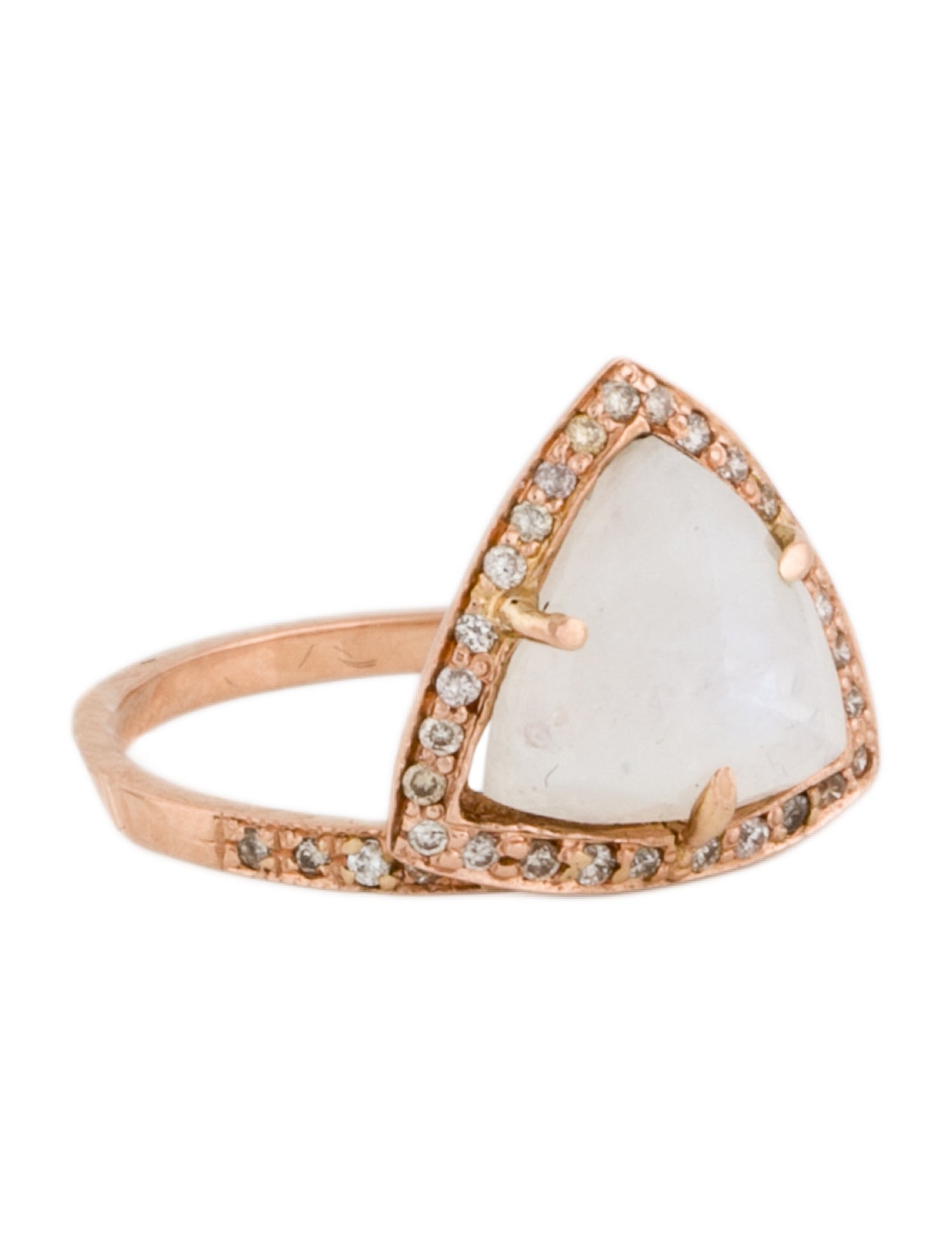 Jacquie Aiche Moonstone & Diamond Pyramid Stack Ring