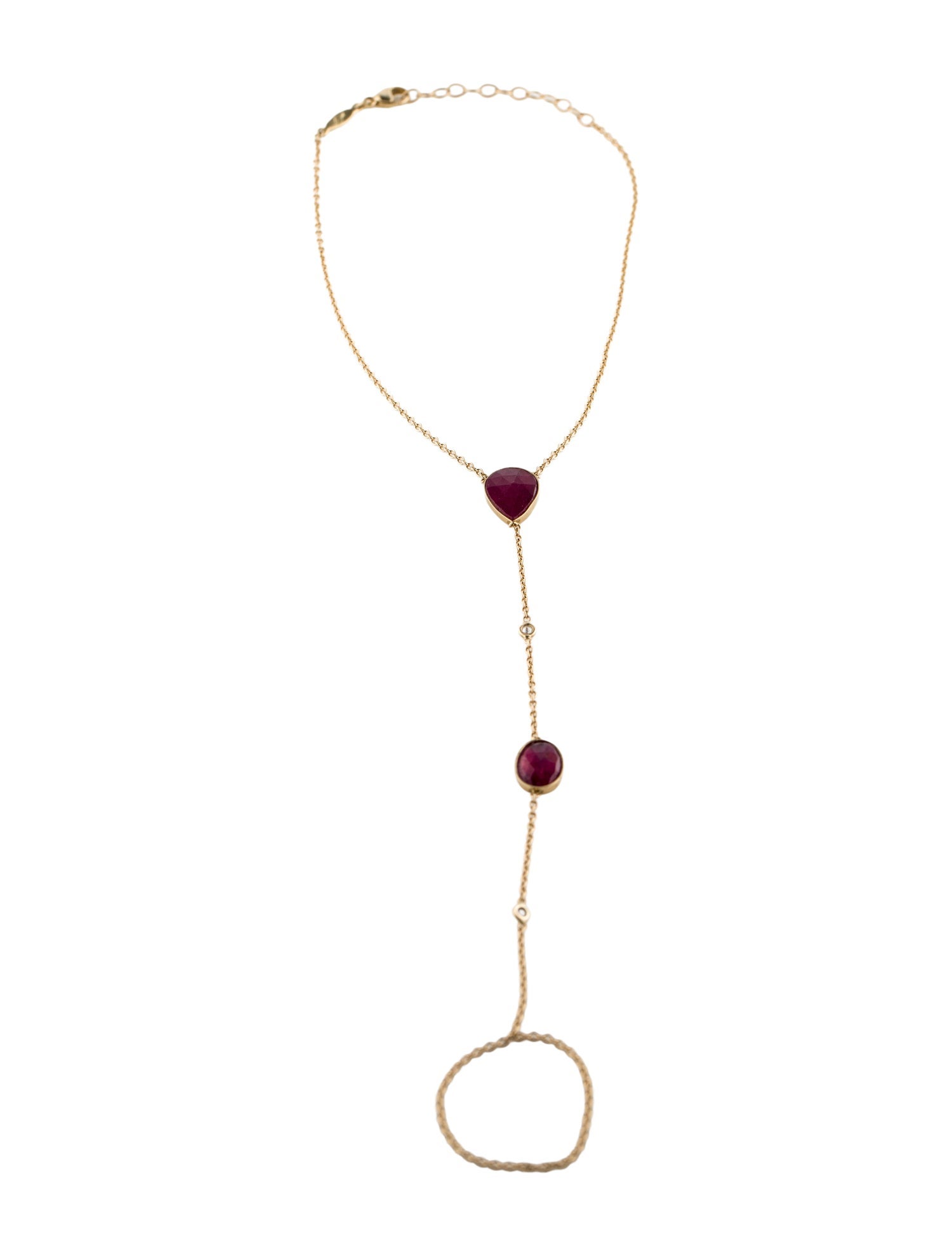 Jacquie Aiche 14K Ruby & Cubic Zirconia Hand Chain