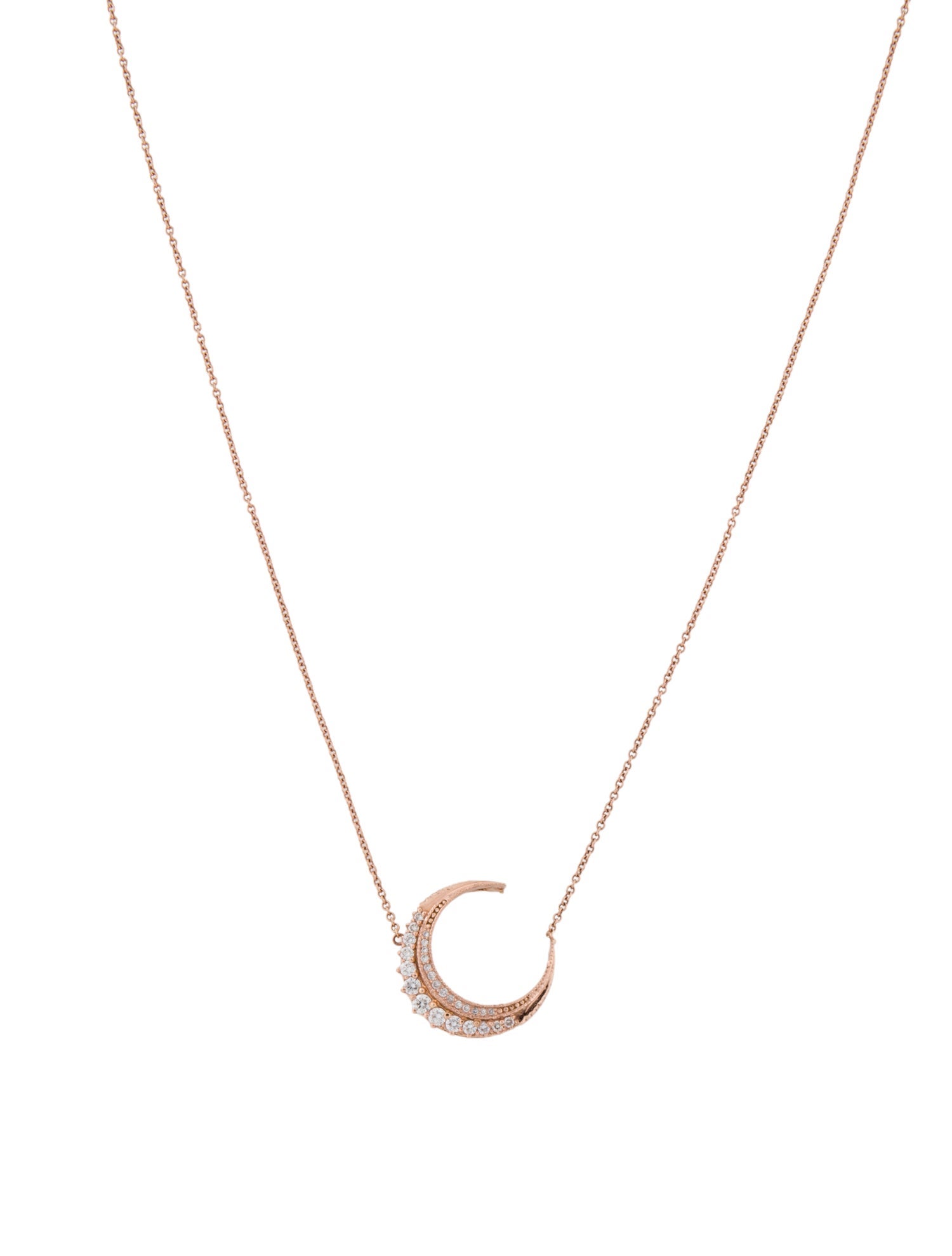 Jacquie Aiche 14K Diamond Crescent Moon Pendent