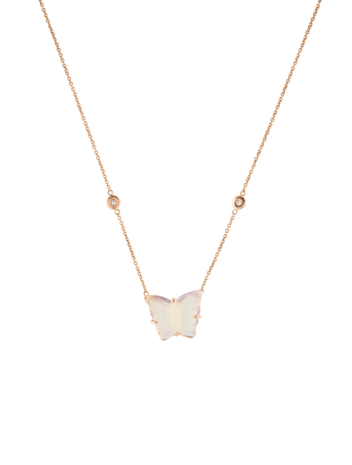 Jacquie Aiche 14K Opal & Diamond Butterfly Pendant Necklace