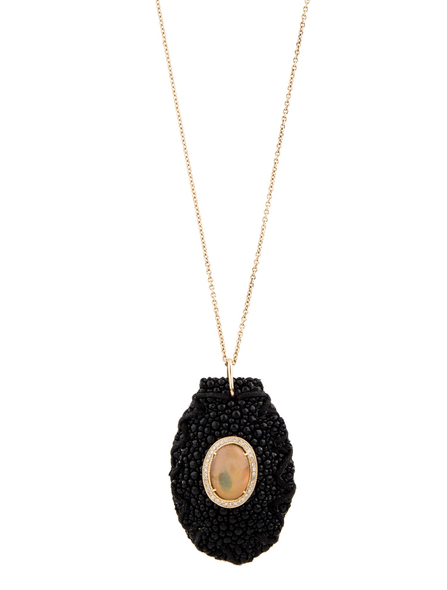 Jacquie Aiche 14K Stingray, Opal & Diamond Amulet Pendant Necklace