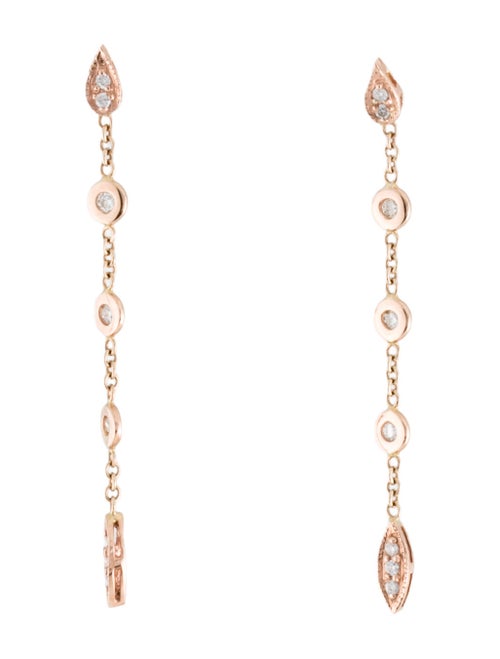 Jacquie Aiche 14K Diamond Tinkerbell Chain Drop Earrings