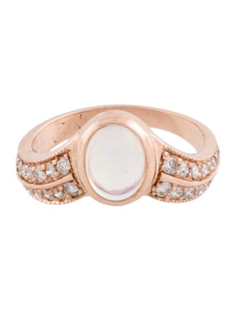 Jacquie Aiche 14K Opal & Diamond V Ring