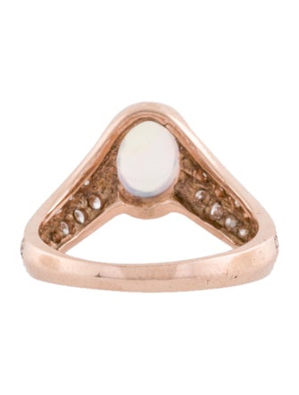 Jacquie Aiche 14K Opal & Diamond V Ring