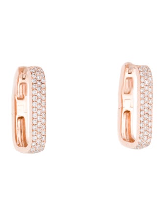 Jacquie Aiche 14K Diamond Rectangle Mini Hoop Earrings