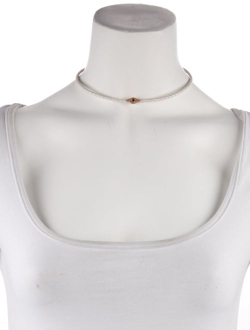 Jacquie Aiche 14K Diamond Evil Eye Leather Choker Necklace