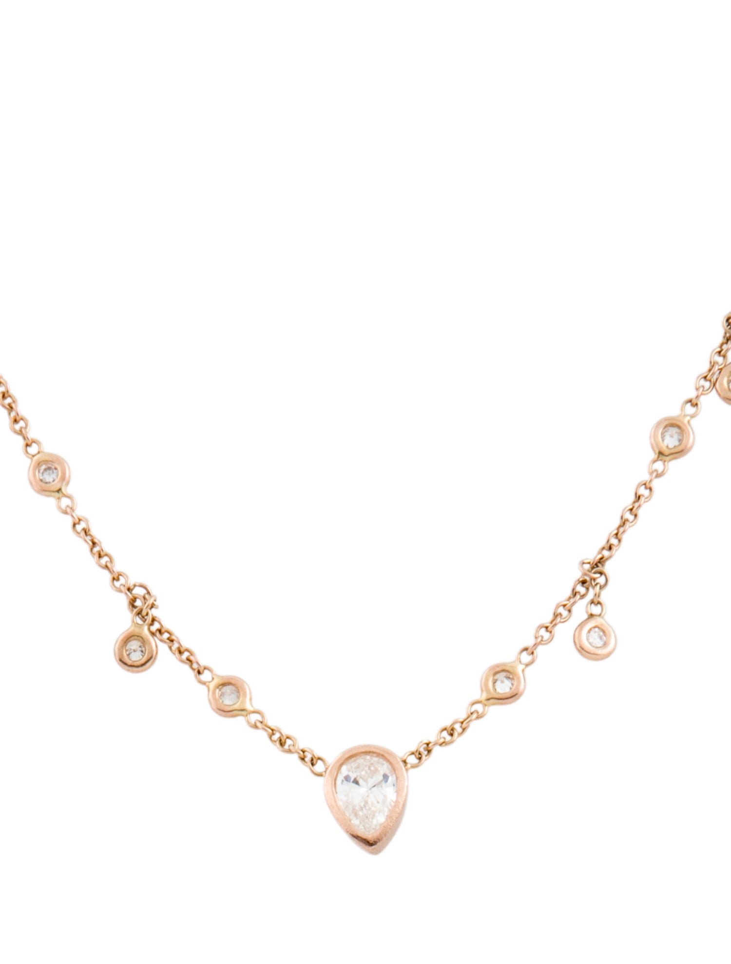 Jacquie Aiche 14K Diamond Teardrop Center Half Shaker Necklace