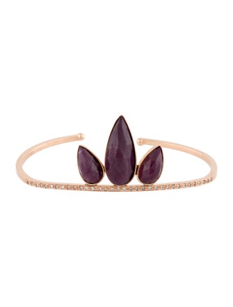 Jacquie Aiche Jacquie Aiche 14K Ruby & Diamond Petal Stack Bracelet