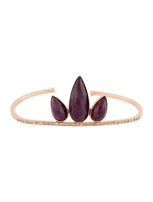 Jacquie Aiche Jacquie Aiche 14K Ruby & Diamond Petal Stack Bracelet