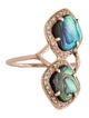 Jacquie Aiche 14K Diamond Mini Square Abalone Trinity Ring