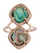 Jacquie Aiche 14K Diamond Mini Square Abalone Trinity Ring