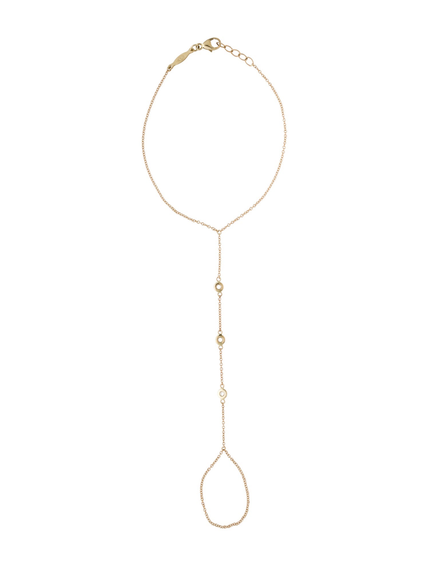 Jacquie Aiche 14K Diamond Spaced Out Finger Bracelet