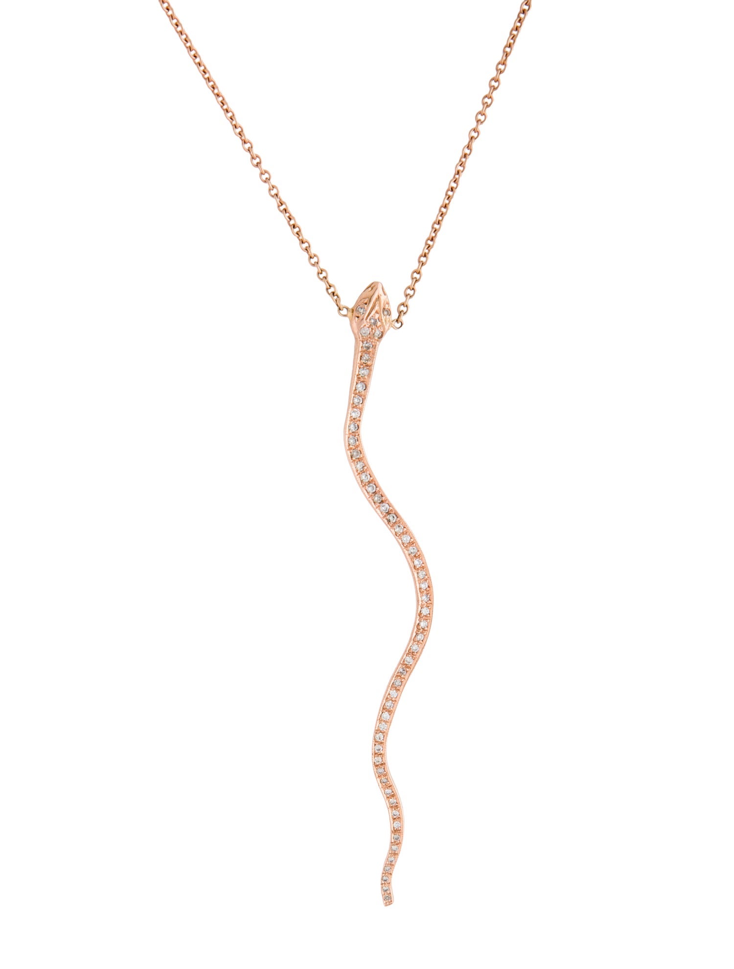 Jacquie Aiche 14K Diamond Snake Pendant Necklace