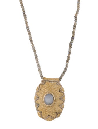 Jacquie Aiche 14K Stingray, Diamond & Moonstone Blesslev Pouch Necklace