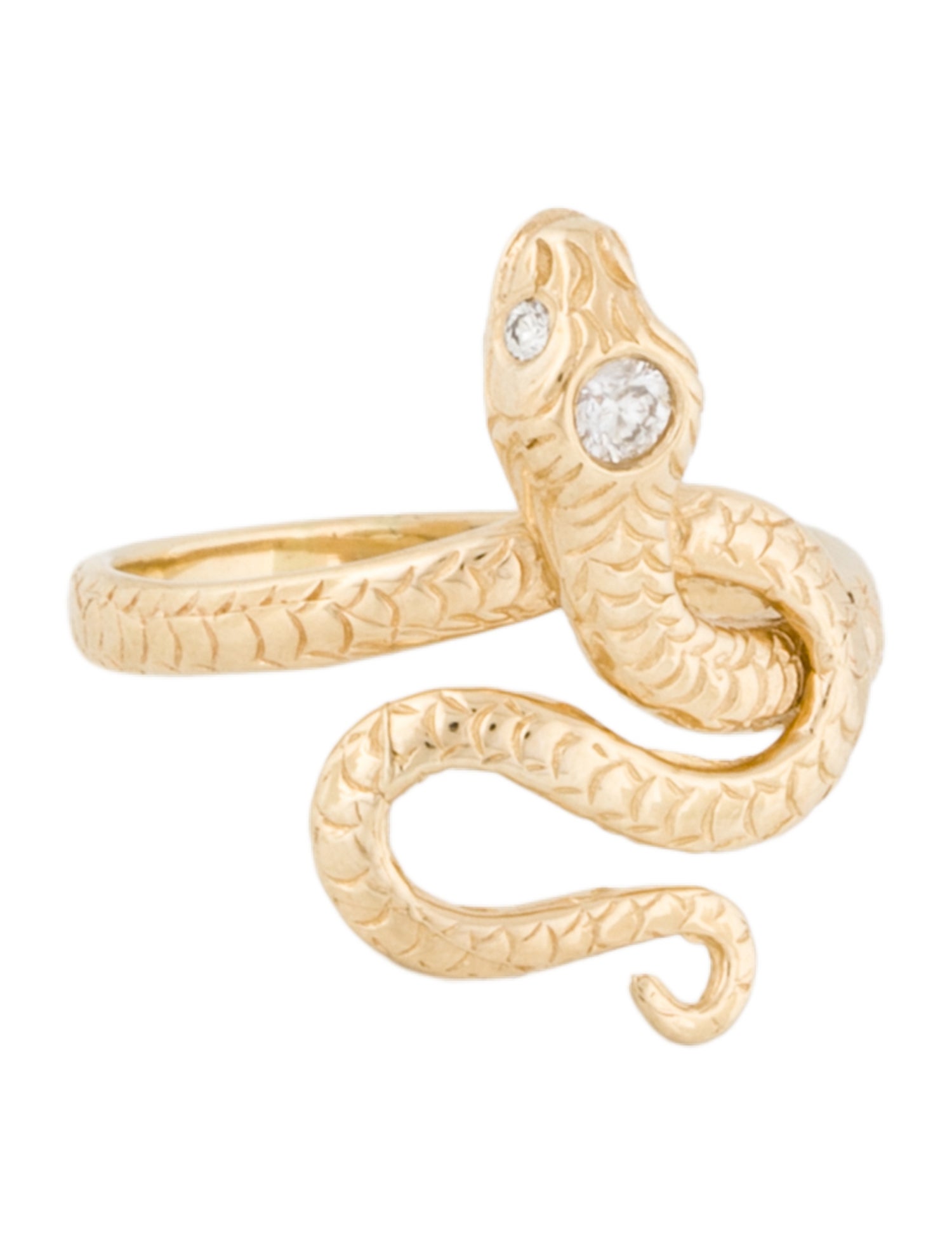 Jacquie Aiche 14K Diamond Snake Ring