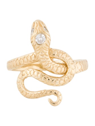 Jacquie Aiche 14K Diamond Snake Ring