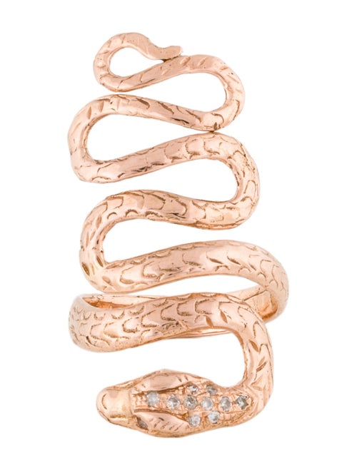Jacquie Aiche 14K Diamond Extra Long Snake Ring