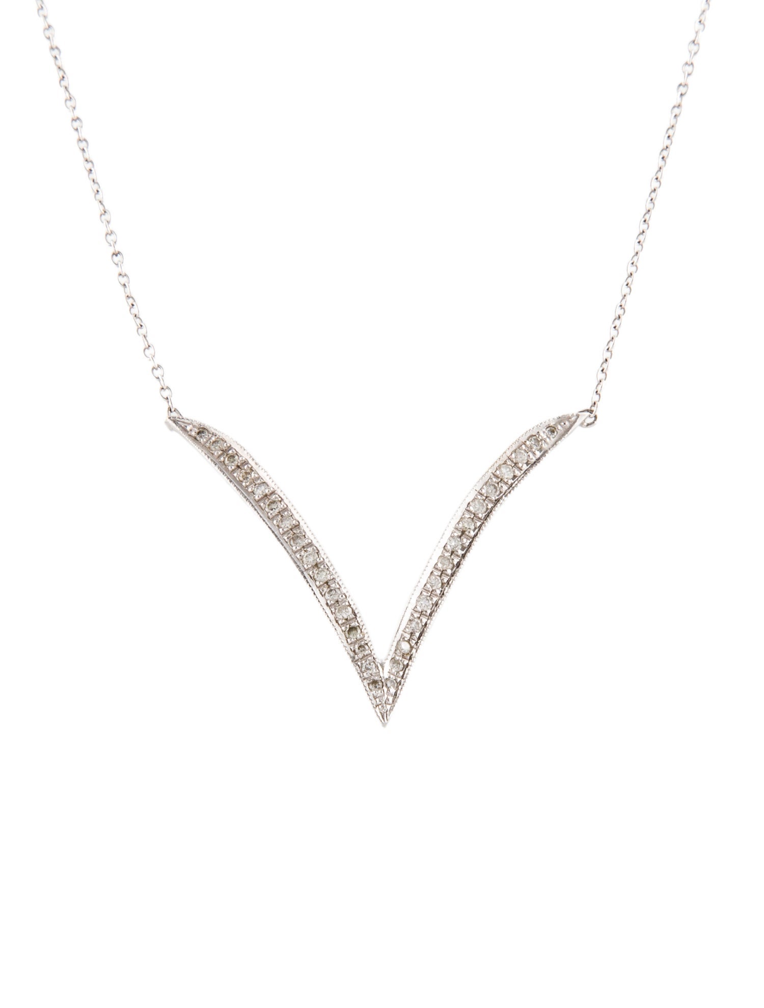 Jacquie Aiche 14K Diamond V Shaped Pendant Necklace