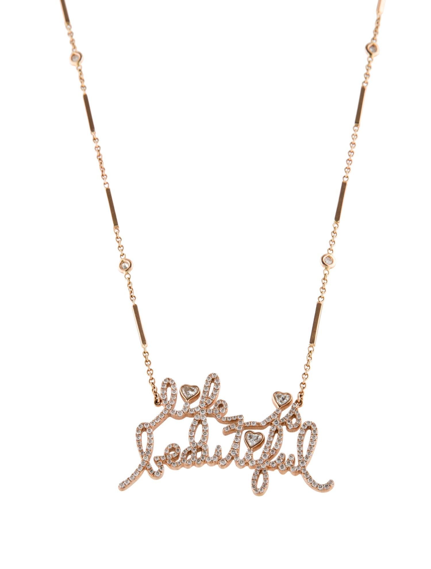 Jacquie Aiche 14K 1.66ctw Diamond 'Life Is Beautiful' Pendant Necklace