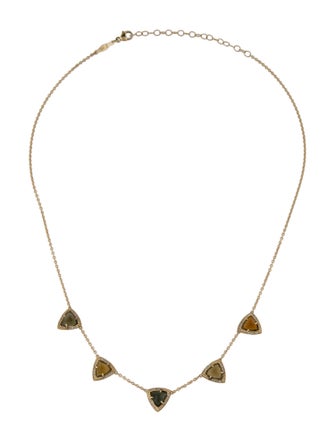 Jacquie Aiche 14K Tourmaline & Diamond Pyramid Necklace