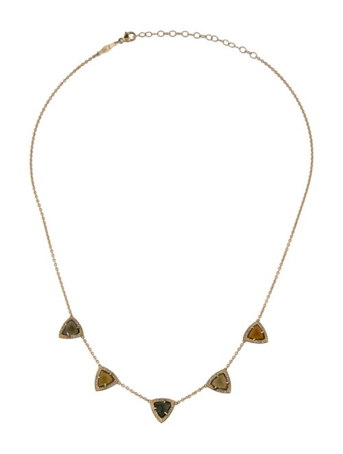 Jacquie Aiche 14K Tourmaline & Diamond Pyramid Necklace