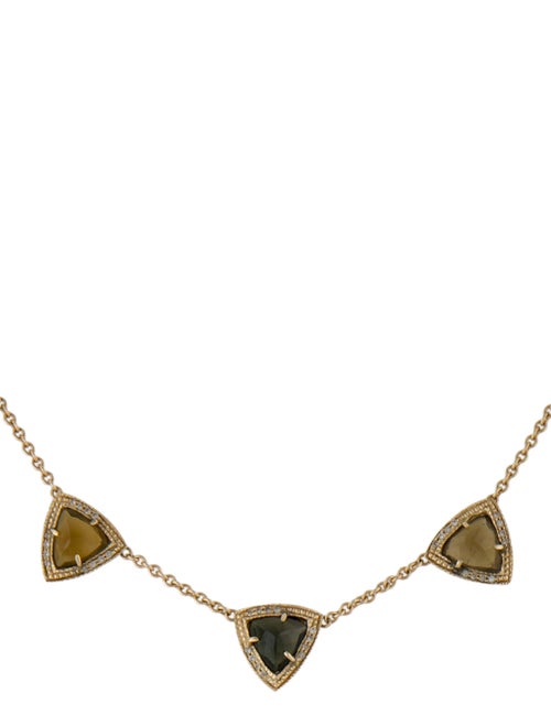 Jacquie Aiche 14K Tourmaline & Diamond Pyramid Necklace