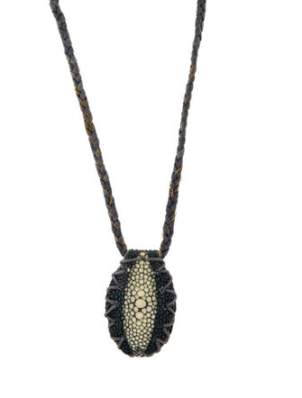 Jacquie Aiche Stingray Braided Bresslev Amulet Pendant Necklace