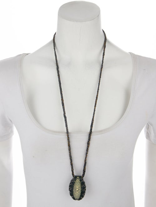 Jacquie Aiche Stingray Braided Bresslev Amulet Pendant Necklace