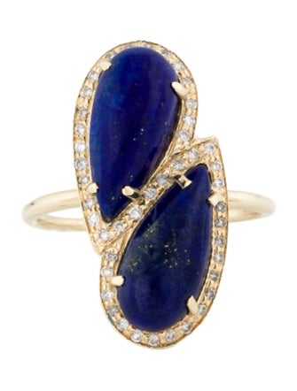 Jacquie Aiche 14K Lapis Lazuli & Diamond Cocktail Ring