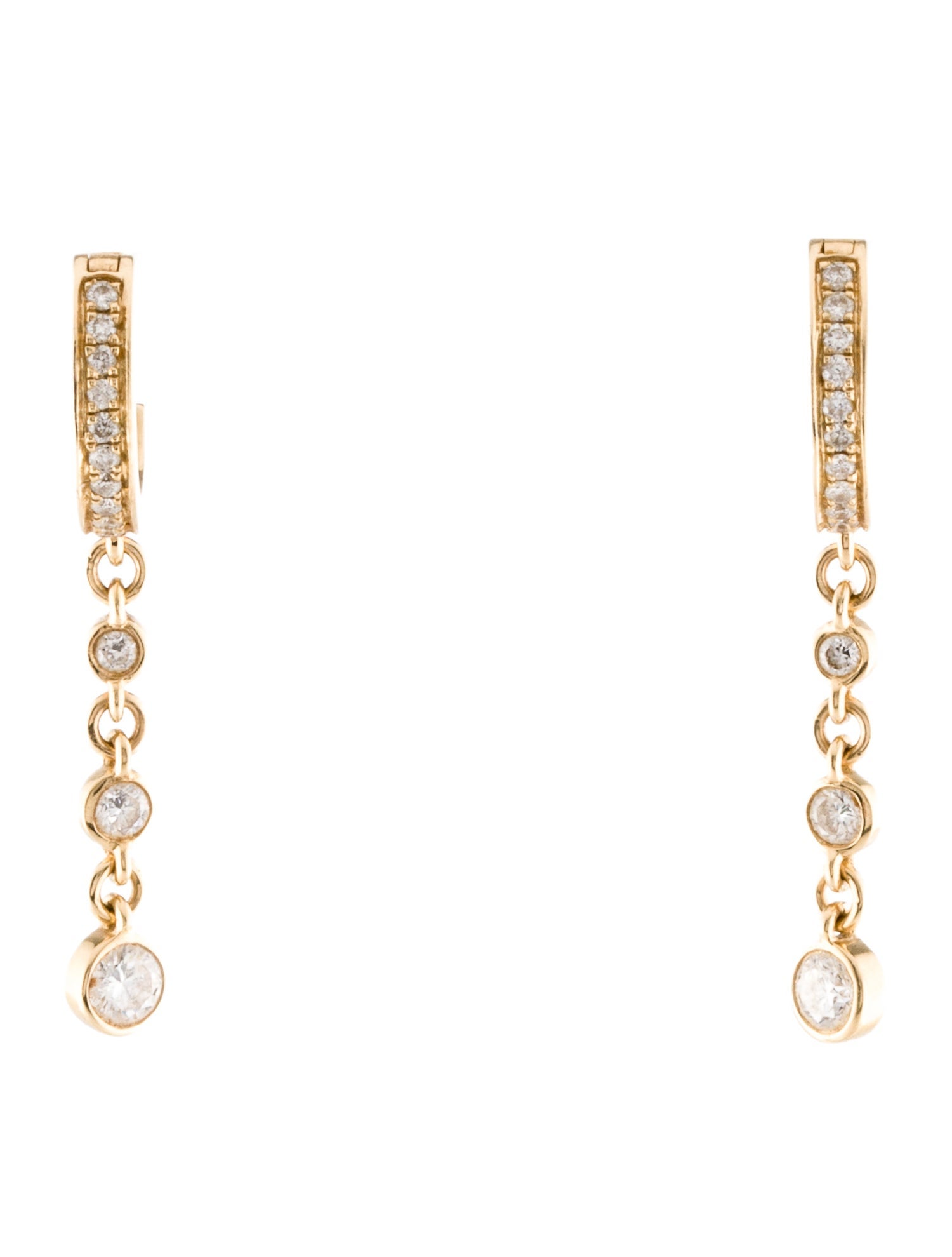 Jacquie Aiche 14K Diamond 3 Drop Mini Hoop Earrings
