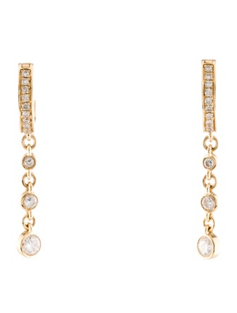 Jacquie Aiche 14K Diamond 3 Drop Mini Hoop Earrings