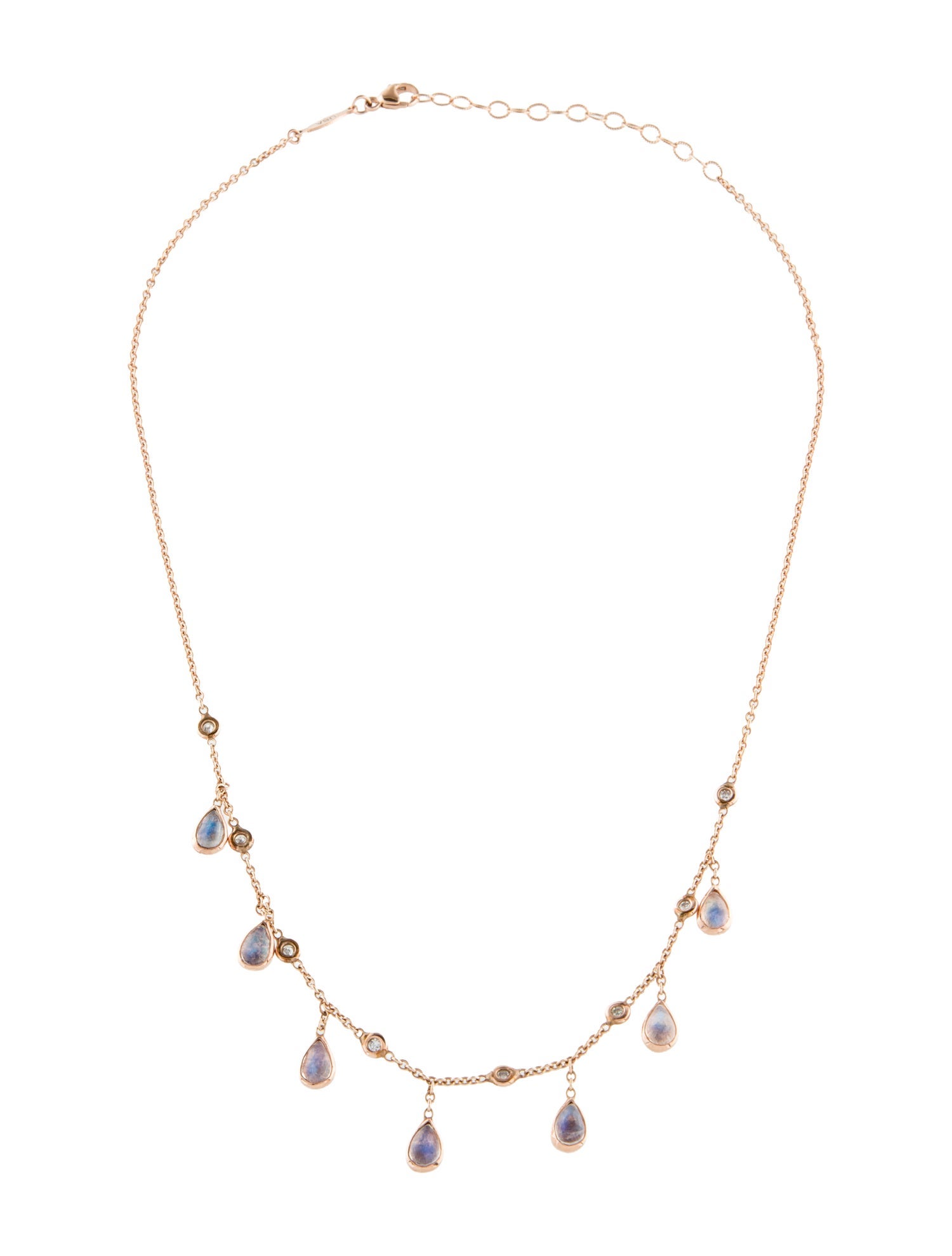 Jacquie Aiche 14K Moonstone Labradorite & Diamond Shaker Necklace