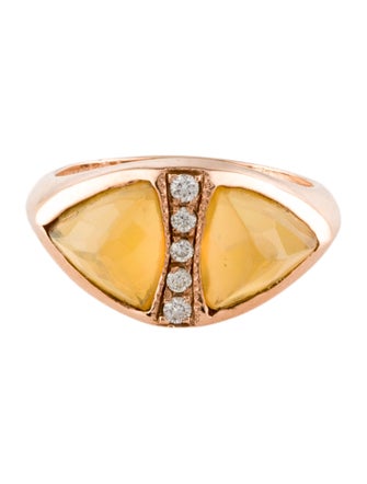Jacquie Aiche 14K 1.64ct Opal & Diamond Double Pyramid Cocktail Ring