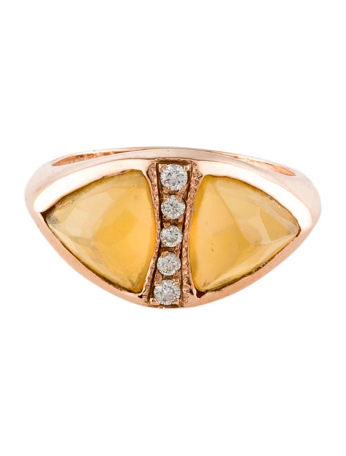 Jacquie Aiche 14K 1.64ct Opal & Diamond Double Pyramid Cocktail Ring