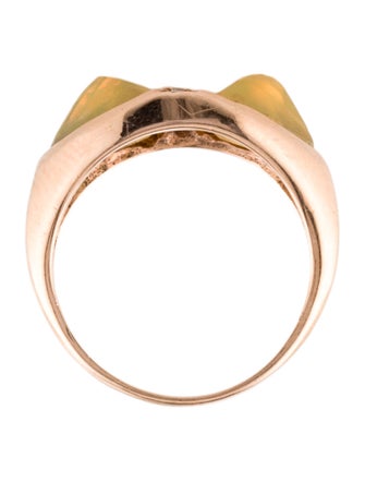 Jacquie Aiche 14K 1.64ct Opal & Diamond Double Pyramid Cocktail Ring