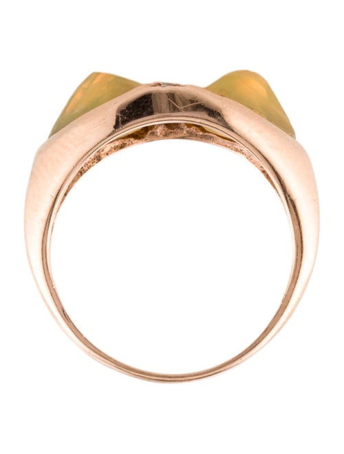 Jacquie Aiche 14K 1.64ct Opal & Diamond Double Pyramid Cocktail Ring