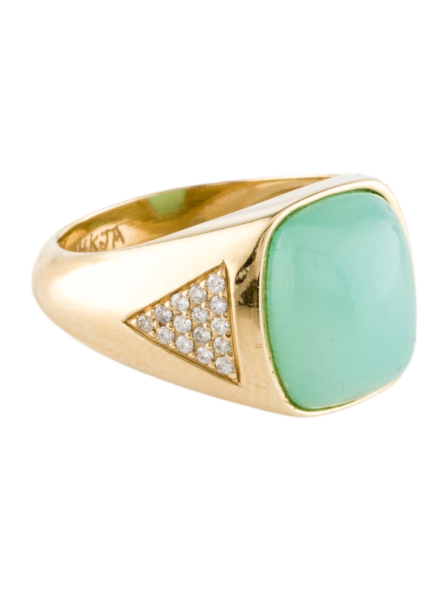 Jacquie Aiche 14K 4.50ct Chalcedony & Diamond Cocktail Ring