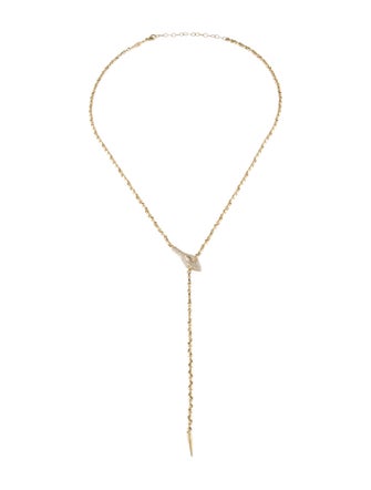 Jacquie Aiche 14K Diamond Snake Head Rolo Chain Y Necklace