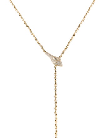 Jacquie Aiche 14K Diamond Snake Head Rolo Chain Y Necklace