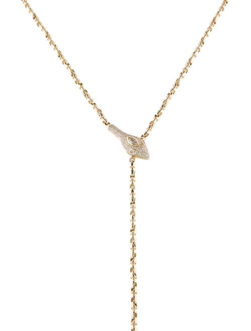 Jacquie Aiche 14K Diamond Snake Head Rolo Chain Y Necklace