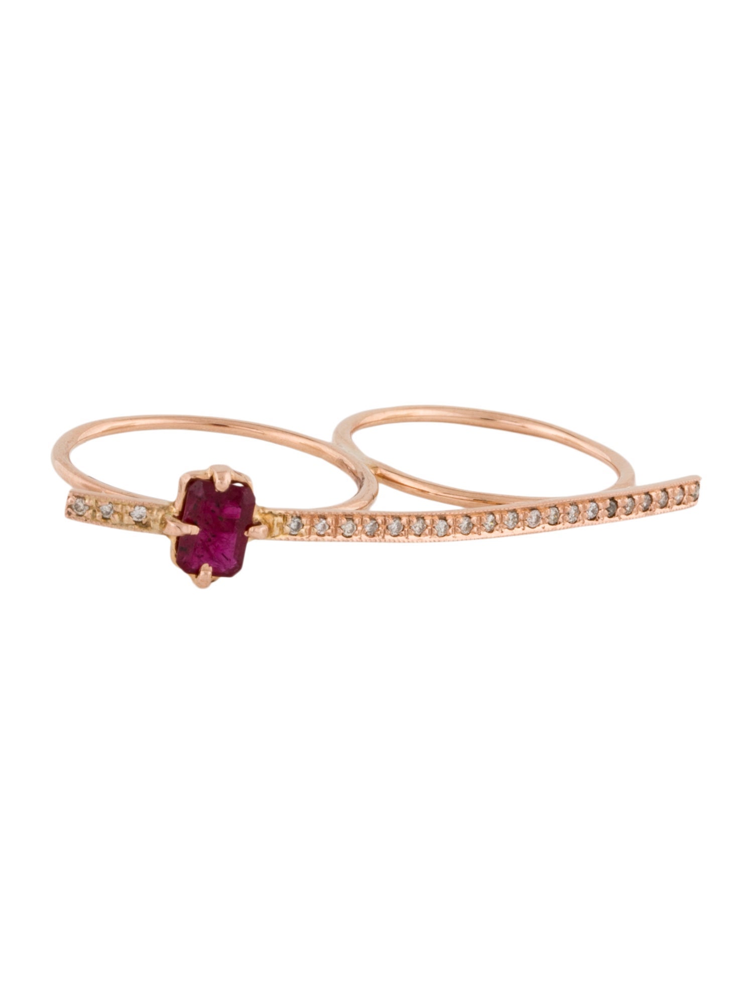 Jacquie Aiche 14K Ruby & Diamond Double Knuckle Ring