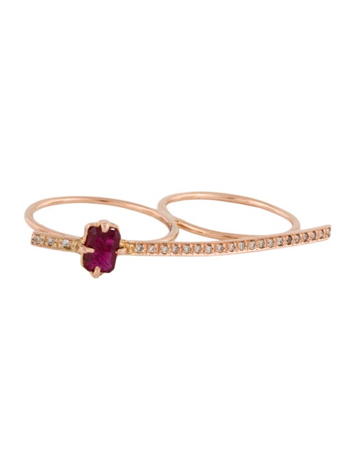 Jacquie Aiche 14K Ruby & Diamond Double Knuckle Ring