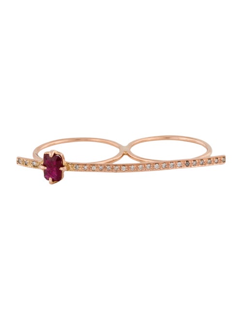 Jacquie Aiche 14K Ruby & Diamond Double Knuckle Ring