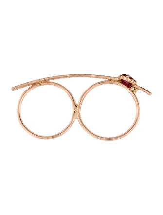 Jacquie Aiche 14K Ruby & Diamond Double Knuckle Ring