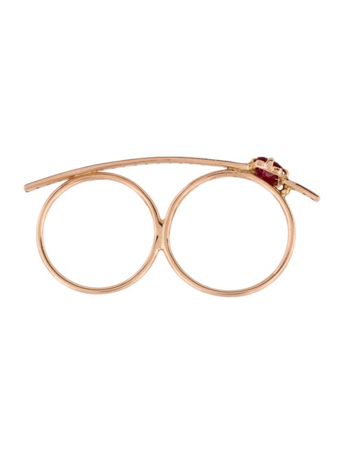 Jacquie Aiche 14K Ruby & Diamond Double Knuckle Ring